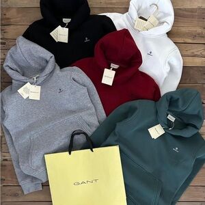 GANT Men's Hoodie Collection - Black, Gray, Red, White, Green
